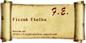 Ficzek Etelka névjegykártya